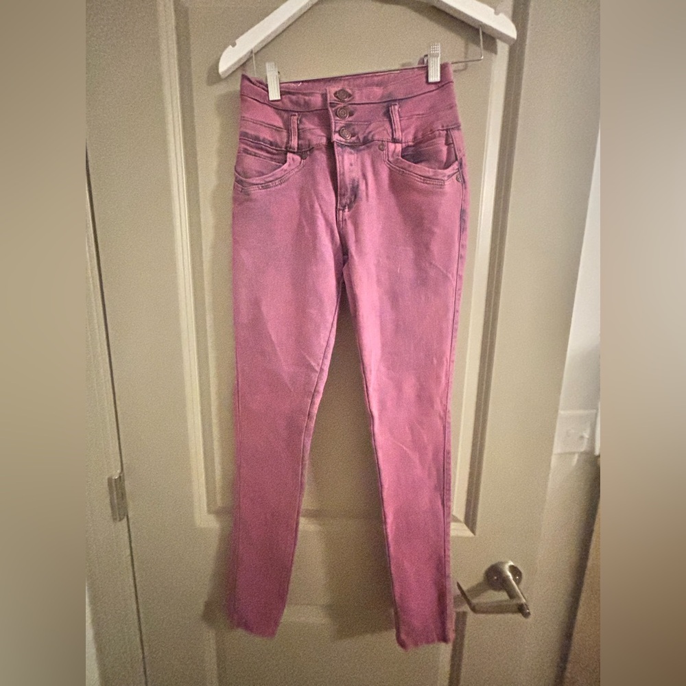Skinny Stylish Pink Women's Jeans Butt lifting High waisted
